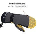 Men's Waterproof Fleece Winter Mittens - Yellow
