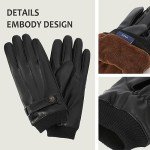 Men's Touchscreen Leather Gloves - Warm Winter Fit