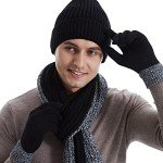 Men’s Winter Beanie, Scarf & Touchscreen Gloves Set