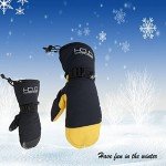 Men's Waterproof Fleece Winter Mittens - Yellow