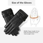 Men's Touchscreen Winter Leather Gloves - Waterproof