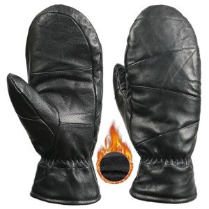 Men's Sheepskin Leather Winter Mittens and Gloves