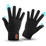Men's Warm Touchscreen Thermal Winter Gloves - Black