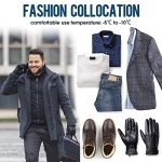 Men's Black Sheepskin Leather Winter Touchscreen Gloves