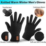 Men's Warm Touchscreen Thermal Winter Gloves - Black