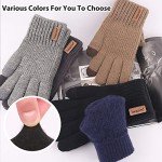Men's Warm Touchscreen Thermal Winter Gloves - Black