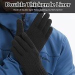 Men's Warm Touchscreen Thermal Winter Gloves - Black