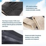 Men's Black Sheepskin Leather Winter Touchscreen Gloves