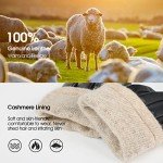 Men's Winter Sheepskin Leather Gloves with Cashmere Lining