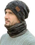Men's Warm Fleece Beanie and Scarf Set