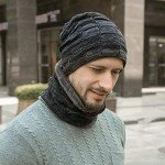 Men's Warm Fleece Beanie and Scarf Set