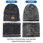 Men's Warm Fleece Beanie and Scarf Set