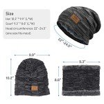 Men's Warm Fleece Beanie and Scarf Set