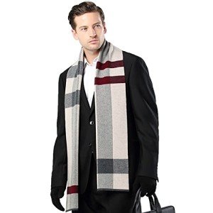 Men's Soft Merino Wool Scarf - Grey, Camel, Red