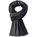 Men’s Thick Wool Cashmere Scarf - Black & Grey