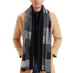 Men's Winter Tartan Cashmere-Like Knitted Scarf