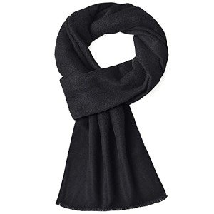 Thick Cashmere Scarf for Men - Black