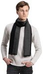 Men’s Thick Wool Cashmere Scarf - Black & Grey