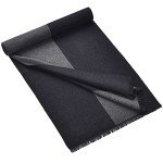 Men’s Thick Wool Cashmere Scarf - Black & Grey