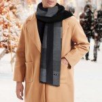 Men's Winter Tartan Cashmere-Like Knitted Scarf