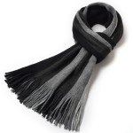 Men's Thick Striped Wool Scarf for Winter
