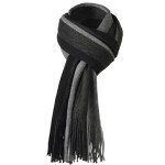Men's Thick Striped Wool Scarf for Winter