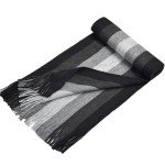 Men's Thick Striped Wool Scarf for Winter