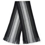 Men's Thick Striped Wool Scarf for Winter
