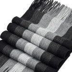 Men's Thick Striped Wool Scarf for Winter