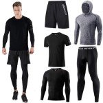 Men's 5-Piece Sports Running Set - Black