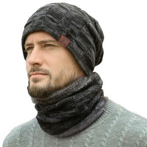 Men's Winter Beanie and Scarf Set - Warm Knit
