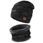 Men's Winter Beanie and Scarf Set - Warm Knit