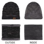 Men's Winter Beanie and Scarf Set - Warm Knit