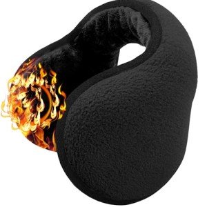 Black Fleece Ear Warmers for Men and Women