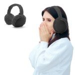 Foldable Ear Warmers - Plush Faux Fur Muff (Black)