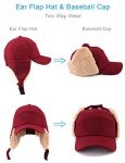 Men's Wool Winter Baseball Cap with Earmuffs