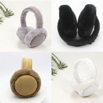 Foldable Ear Warmers - Plush Faux Fur Muff (Black)