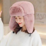 Men's Faux Fur Russian Ushanka Hat - Pink