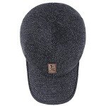 Men's Wool Tweed Baseball Cap with Earmuffs (Gray)