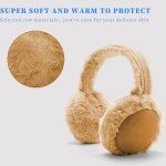 Foldable Ear Warmers - Plush Faux Fur Muff (Black)