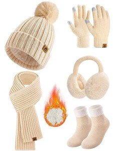 Men's Winter Beanie, Scarf, Gloves, & Accessories Set