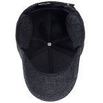 Men's Wool Tweed Baseball Cap with Earmuffs (Gray)