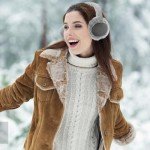 Foldable Ear Warmers - Plush Faux Fur Muff (Black)