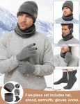 Men's Warm Winter Beanie, Scarf & Gloves Set