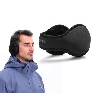 Adjustable Black Winter Ear Muffs for Men