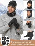 5-Piece Winter Knit Beanie and Accessory Set