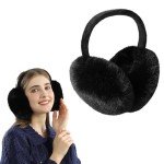 Black Faux Furry Ear Muffs for Winter Outdoors