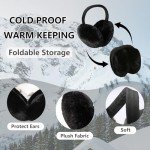 Black Faux Furry Ear Muffs for Winter Outdoors