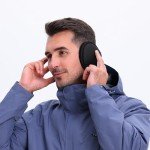Adjustable Black Winter Ear Muffs for Men
