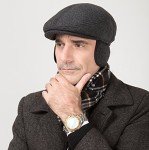 Men's Black Hat with Adjustable Earmuffs